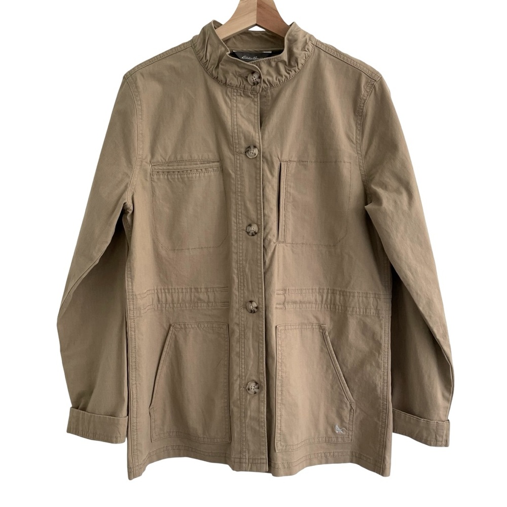 Eddie Bauer Chore Barn Coat Medium Women’s Jacket Utility Work Outdoor Khaki Tan